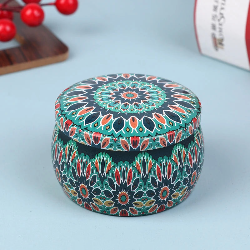 Vintage Candle Tin Can Candy Cookie Storage Box Dry Spice Storage Jar Suitable DIY Candle Cosmetic Ointment Making Christmas