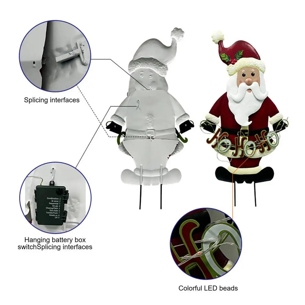 Santa Claus Garden Decoration Christmas Snowman Stakes Metal Outside Santa Claus Snowman Decorations For Home Garden Patio Yard