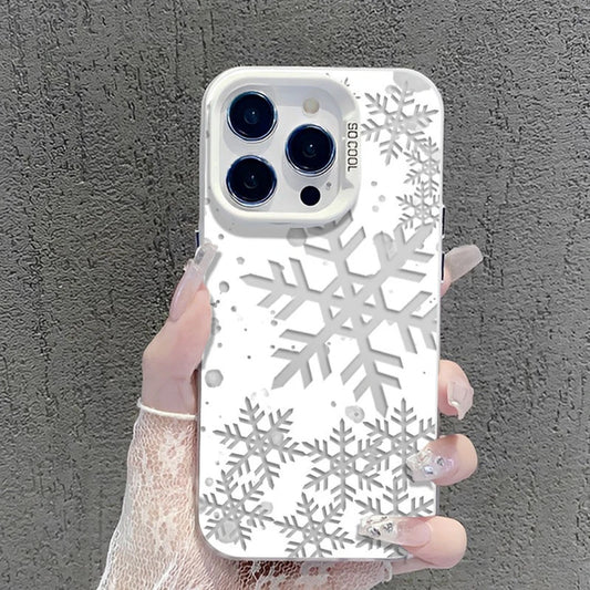 Luxury Bling Snowflakes Christmas Phone Case For Tecno Spark Go 30C 20 10 Pova 6 Camon 20 15 itel P36 S23 Pro 4G 5G Matte Cover