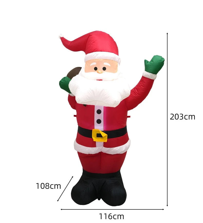 Outdoor Christmas Inflatable Santa Claus With Penguin Rides Motorcycle For Garden Yard Decor New Year Gift Xmas Navidad 2025