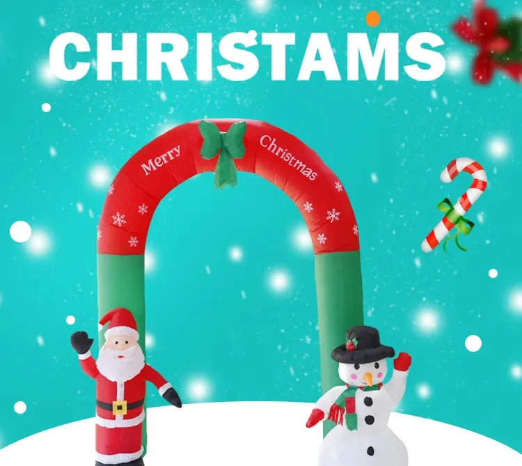 Christmas yard decoration venue decoration props inflatable Christmas arch Santa Claus snowman inflatable air model