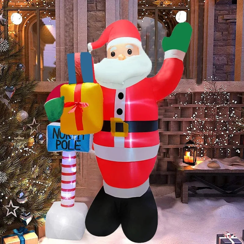 1.5m 5FT Inflatable Santa Claus, Inflatable Air Model, Christmas Decorations, Lighting Event Venue Layout Props, Garden Festival