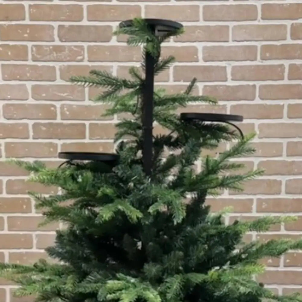 60cm 90cm Iron Triple Tree Topper Candle Holder for Christmas Tree Decor Black 3 Tier Candlestick Shelf For Christmas Home Decor