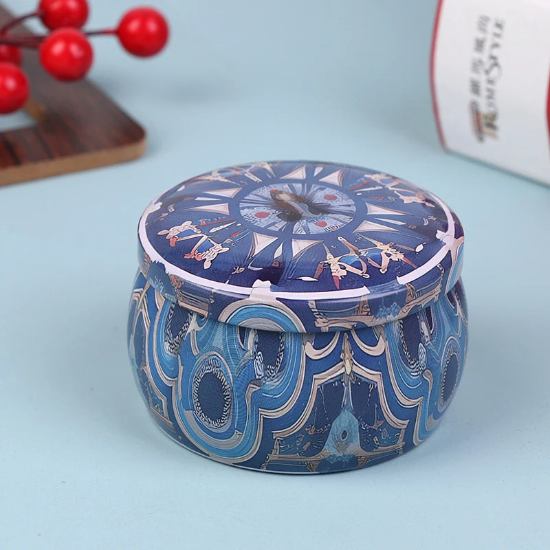 Vintage Candle Tin Can Candy Cookie Storage Box Dry Spice Storage Jar Suitable DIY Candle Cosmetic Ointment Making Christmas