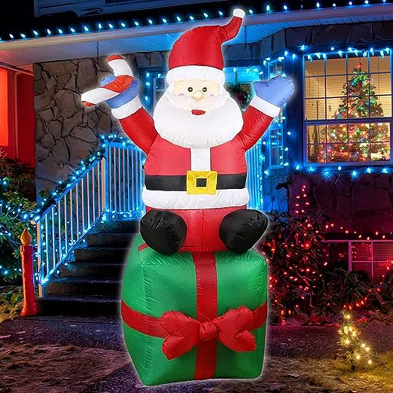 Santa Claus Stacking Gifts Christmas Decoration inflatable model Patio Props 1.8m Indoor and Outdoor Christmas Decoration Gifts