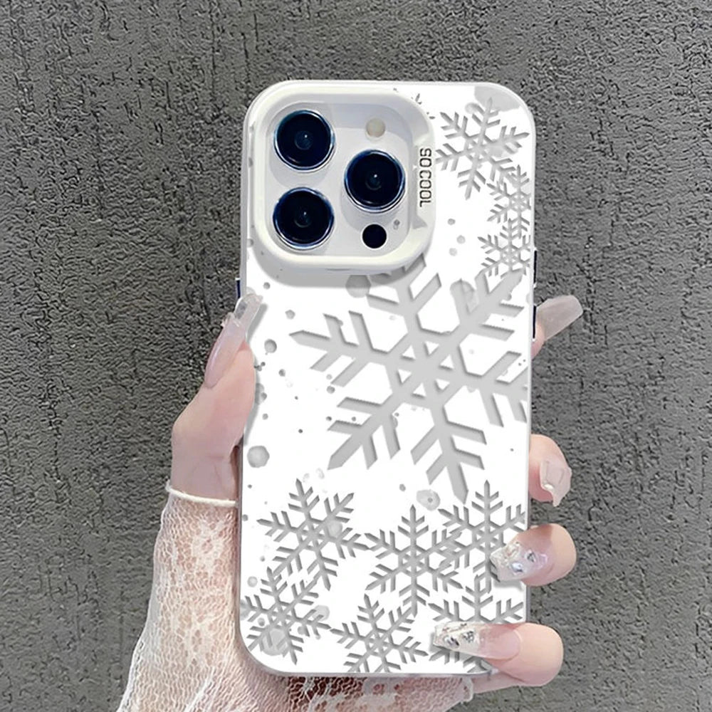 Luxury Bling Snowflakes Christmas Phone Case For Tecno Spark Go 30C 20 10 Pova 6 Camon 20 15 itel P36 S23 Pro 4G 5G Matte Cover