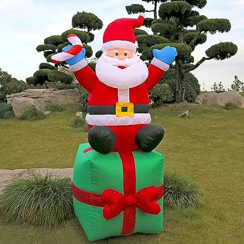 Santa Claus Stacking Gifts Christmas Decoration inflatable model Patio Props 1.8m Indoor and Outdoor Christmas Decoration Gifts