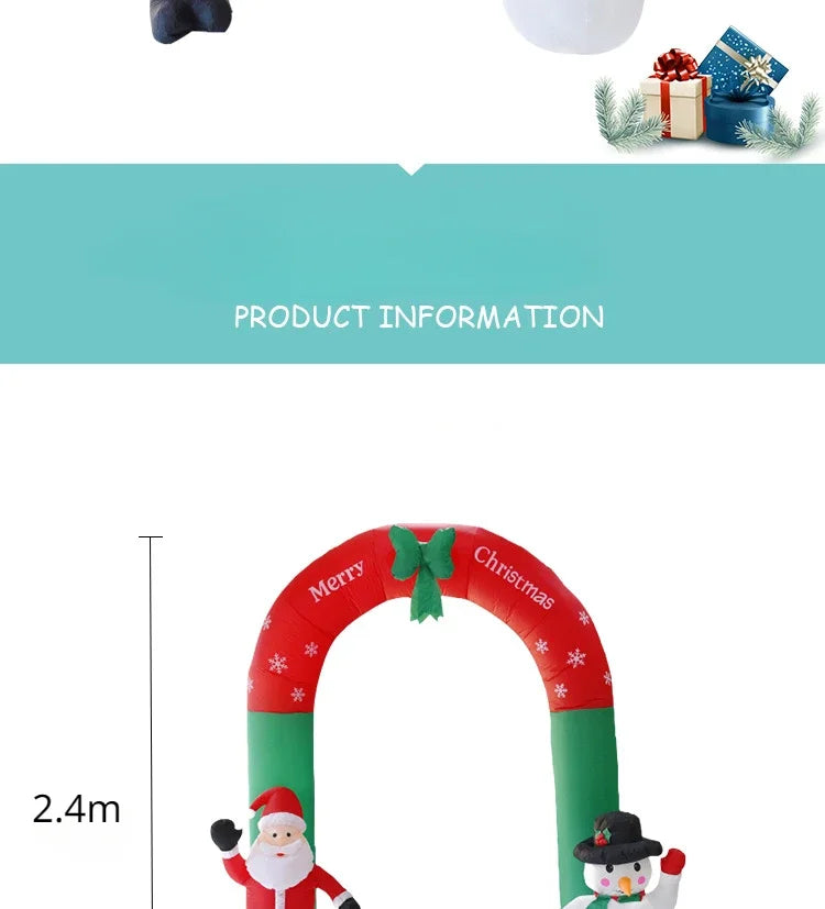 Christmas yard decoration venue decoration props inflatable Christmas arch Santa Claus snowman inflatable air model