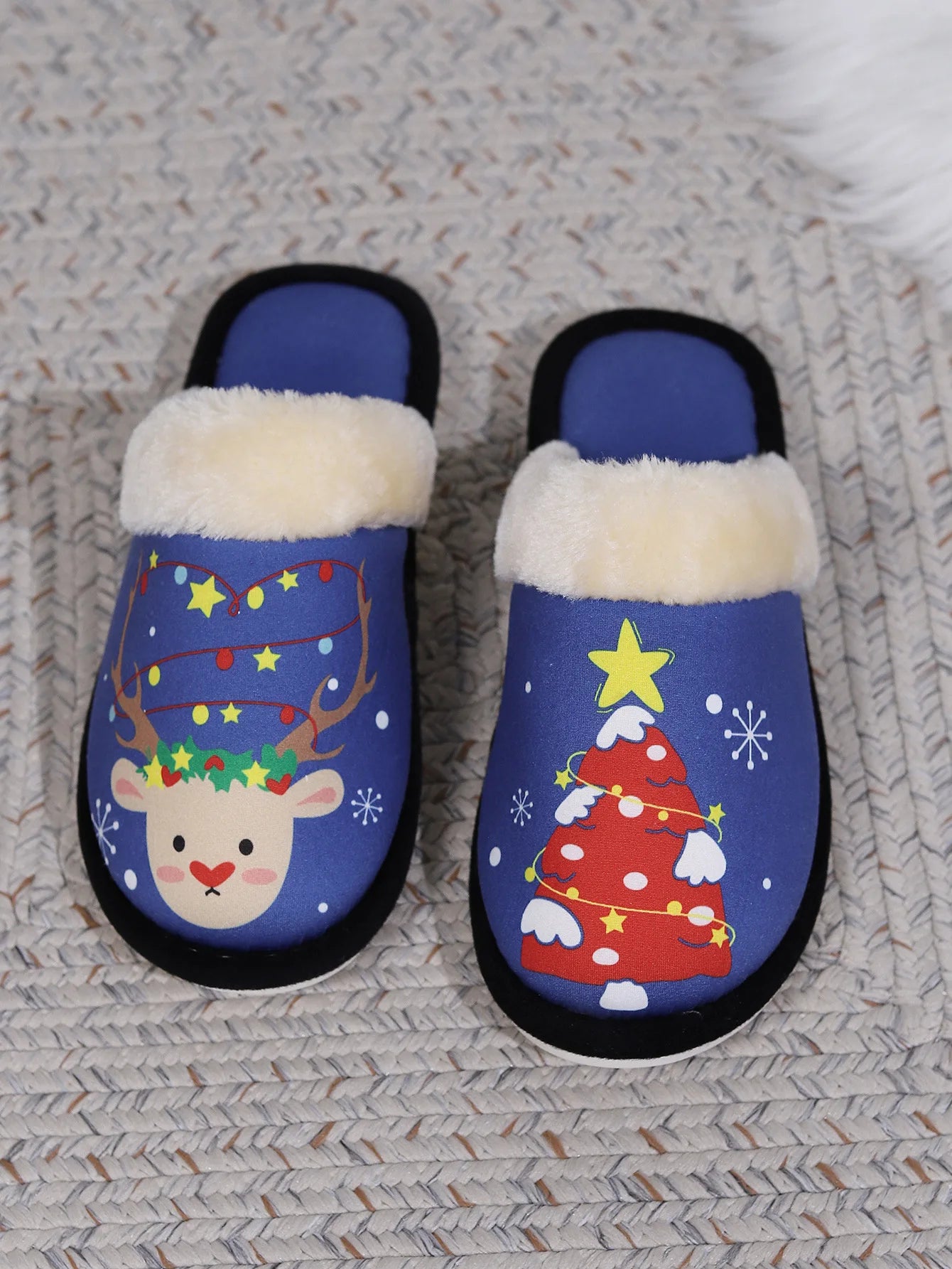 Christmas Slippers 2023 Printing Home Men Women Couples Sandals Plush Casual Warm Shoes  Slippers Women Winter Zapatos De Mujer