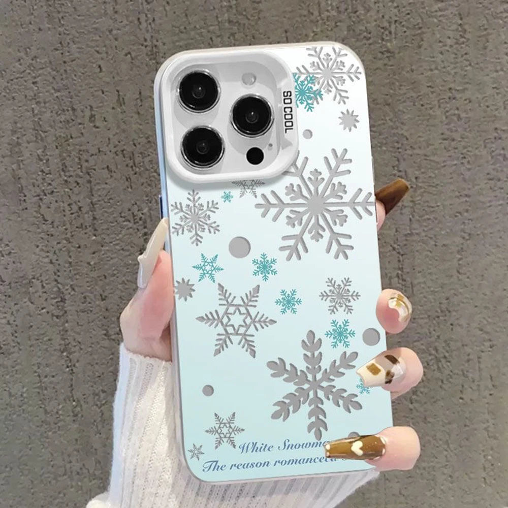 Luxury Bling Snowflakes Christmas Phone Case For Tecno Spark Go 30C 20 10 Pova 6 Camon 20 15 itel P36 S23 Pro 4G 5G Matte Cover