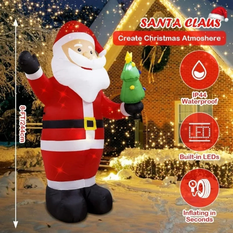 1.5m 5FT Inflatable Santa Claus, Inflatable Air Model, Christmas Decorations, Lighting Event Venue Layout Props, Garden Festival