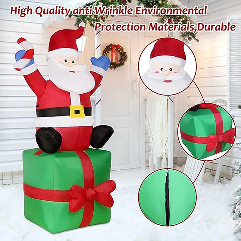 Santa Claus Stacking Gifts Christmas Decoration inflatable model Patio Props 1.8m Indoor and Outdoor Christmas Decoration Gifts