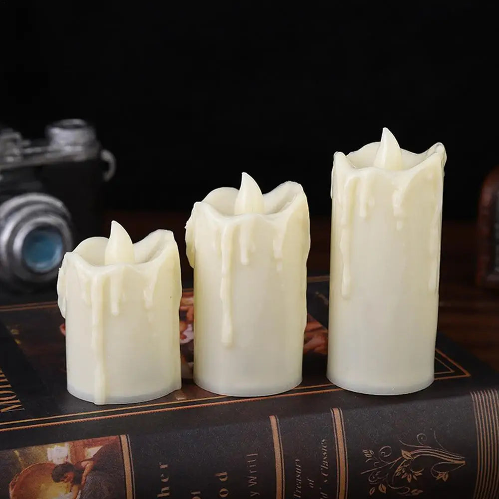 Candles Flameless Fake Candle Lights Set Of 3 Realistic LED Candles Battery Operated Candles For Wedding Decorations Bedside