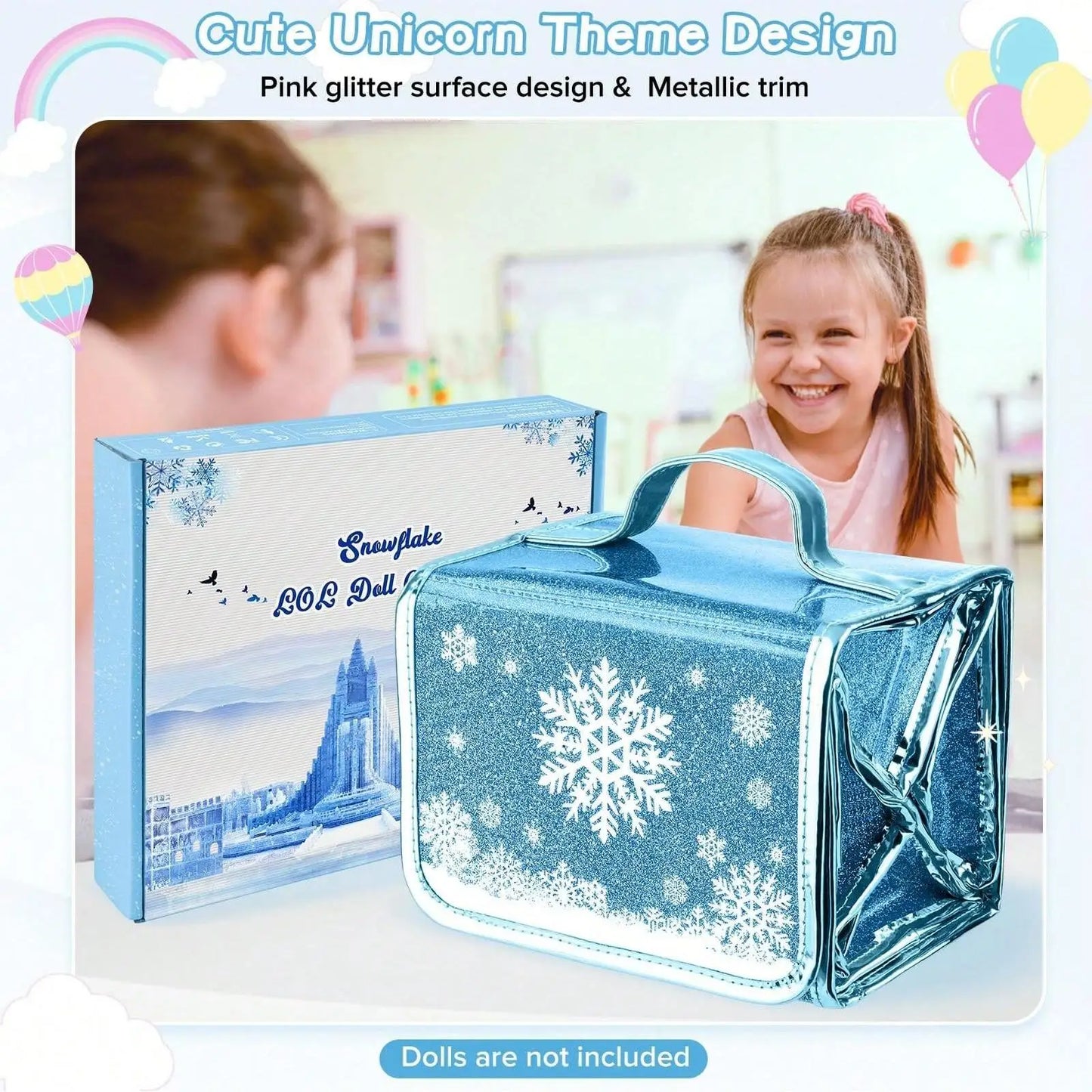 Snowflake Toy Storage Bag For LOL Surprise Dolls Portable Doll Organizer Bag For Girls Doll Display Case Christmas New year Gift