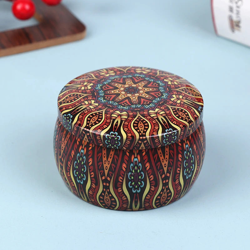 Vintage Candle Tin Can Candy Cookie Storage Box Dry Spice Storage Jar Suitable DIY Candle Cosmetic Ointment Making Christmas