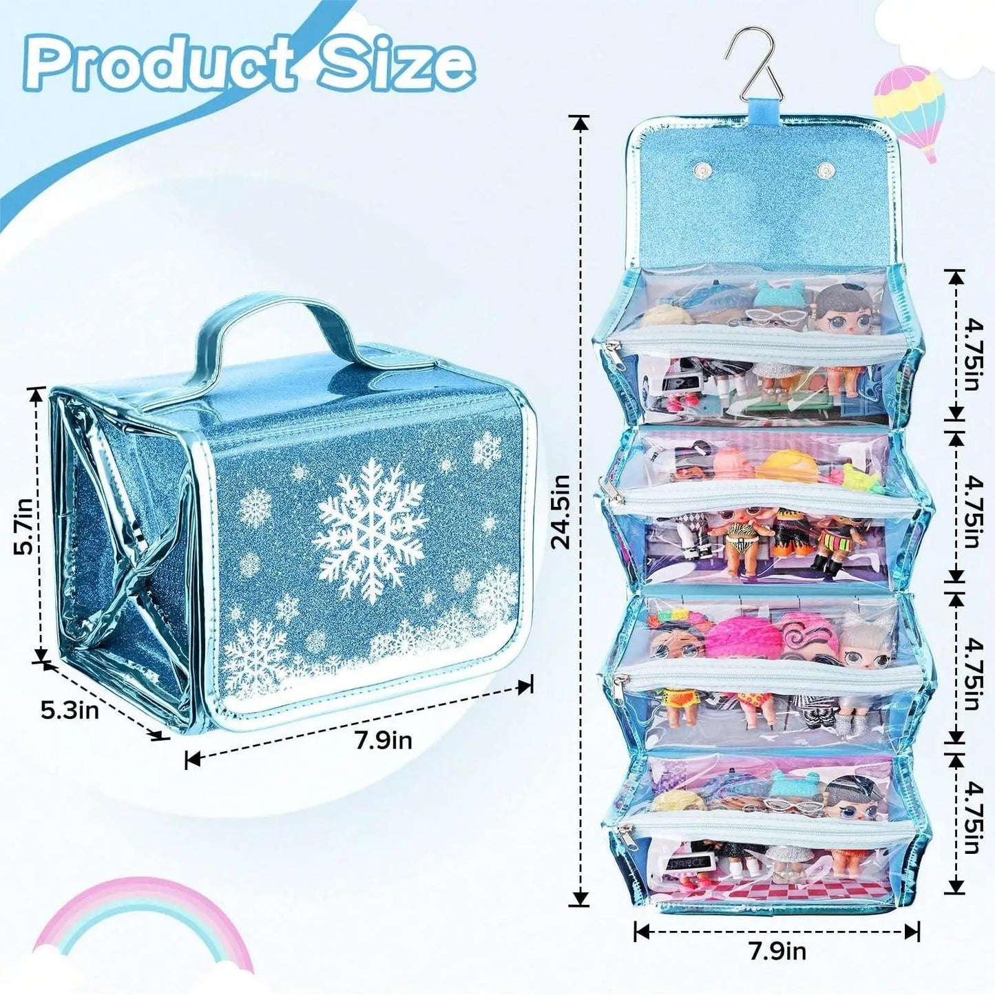 Snowflake Toy Storage Bag For LOL Surprise Dolls Portable Doll Organizer Bag For Girls Doll Display Case Christmas New year Gift