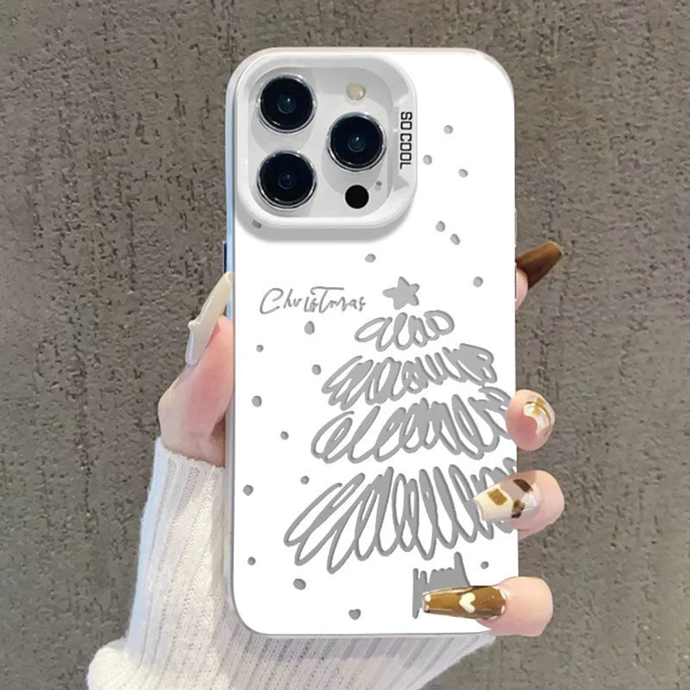 Luxury Bling Snowflakes Christmas Phone Case For Tecno Spark Go 30C 20 10 Pova 6 Camon 20 15 itel P36 S23 Pro 4G 5G Matte Cover