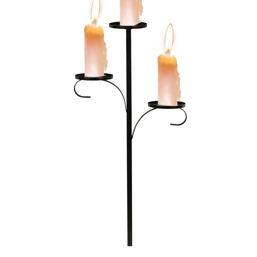 60cm 90cm Iron Triple Tree Topper Candle Holder for Christmas Tree Decor Black 3 Tier Candlestick Shelf For Christmas Home Decor