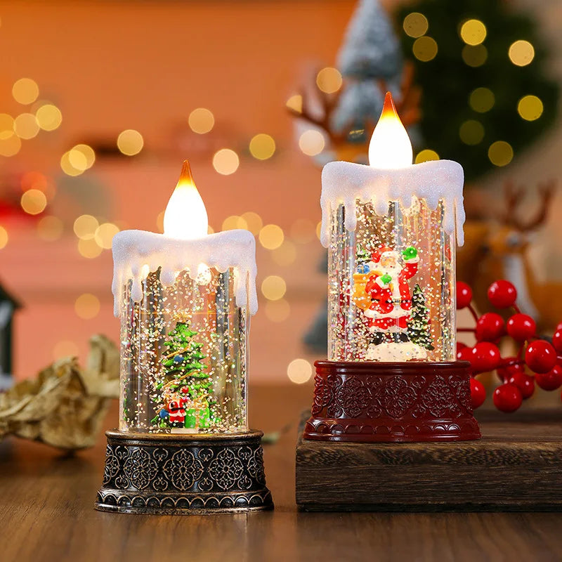 Christmas Light-Emitting Candle Light Creative Small Wind Light Night Light Decoration Christmas Children's Gift Window Decorati