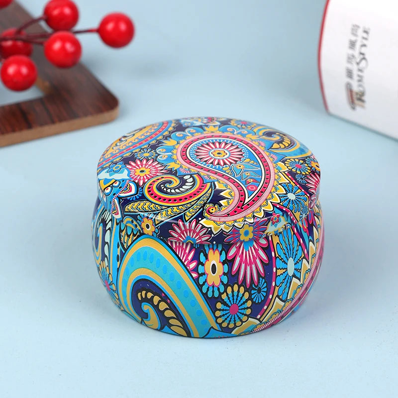 Vintage Candle Tin Can Candy Cookie Storage Box Dry Spice Storage Jar Suitable DIY Candle Cosmetic Ointment Making Christmas