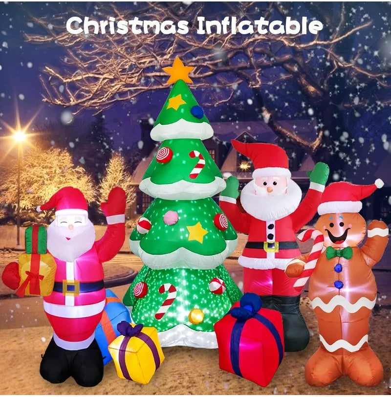 1.5m 5FT Inflatable Santa Claus, Inflatable Air Model, Christmas Decorations, Lighting Event Venue Layout Props, Garden Festival