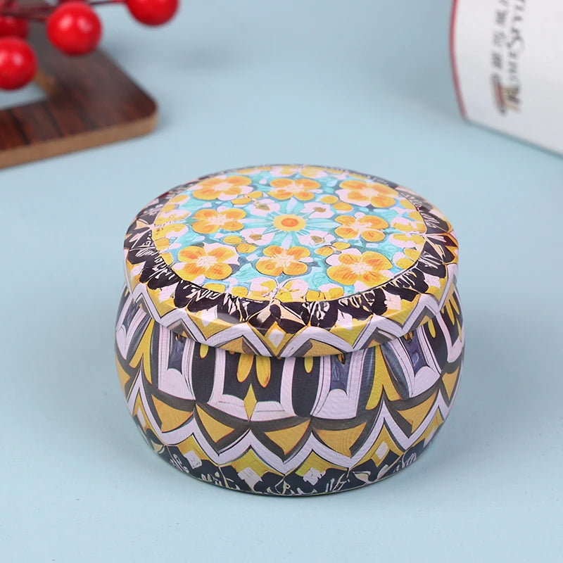 Vintage Candle Tin Can Candy Cookie Storage Box Dry Spice Storage Jar Suitable DIY Candle Cosmetic Ointment Making Christmas