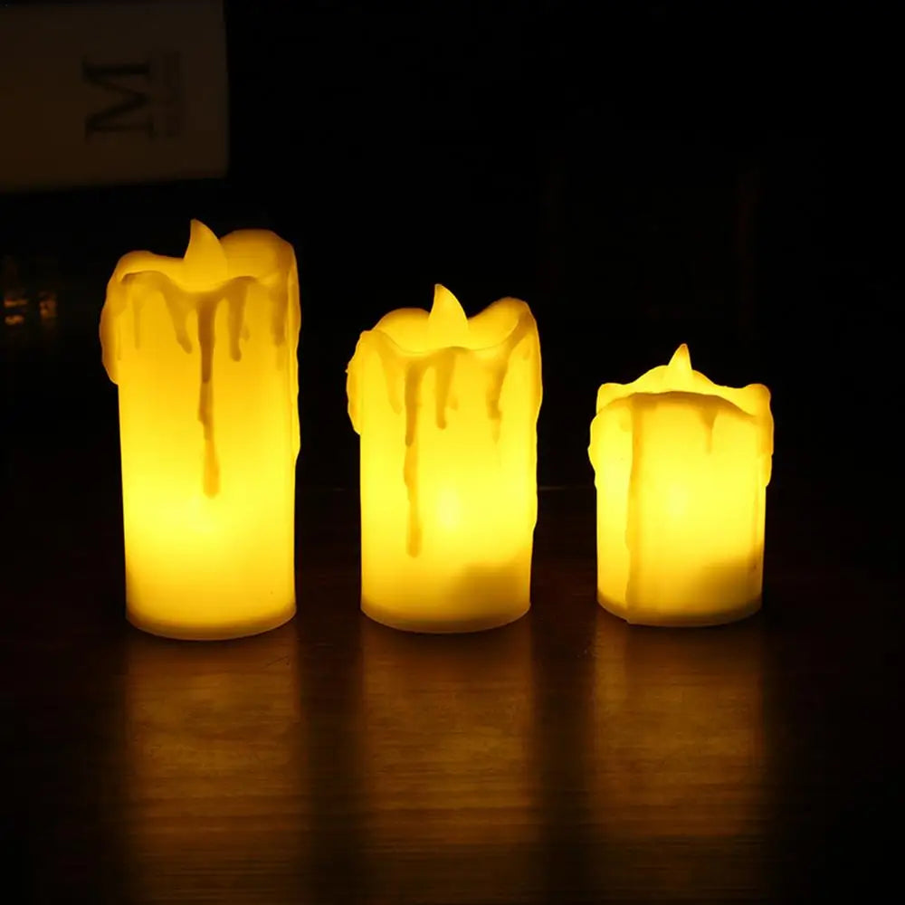 Candles Flameless Fake Candle Lights Set Of 3 Realistic LED Candles Battery Operated Candles For Wedding Decorations Bedside